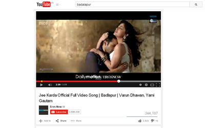 "Jee Karda" Official Full Video Song of Badlapur on You Tube.