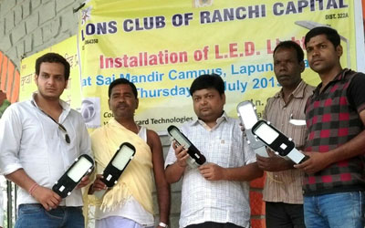 L.E.D. Lights installed in Sai Mandir, Lapung
