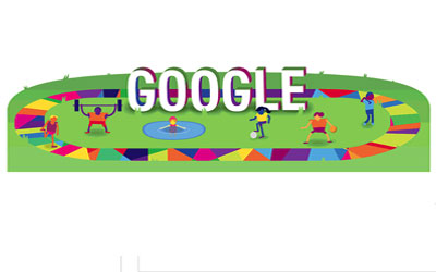 Google marks the beginning of the 47th annual Special Olympics World Games with a animated Doodle.