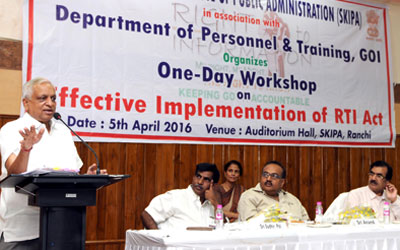 State Level workshop on Effective Implementation of Right to Information (RTI) Act at SKIPA