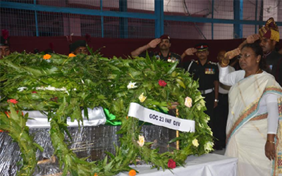 floral tribute to slain Army Havildar Francis Horo