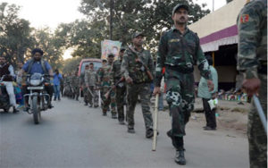 Eve of Jharkhand bandh :: March by Police Jawan