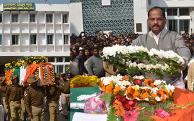 Floral tribute to Anil Murmu  ( JMM legislator from Littipara constituency )