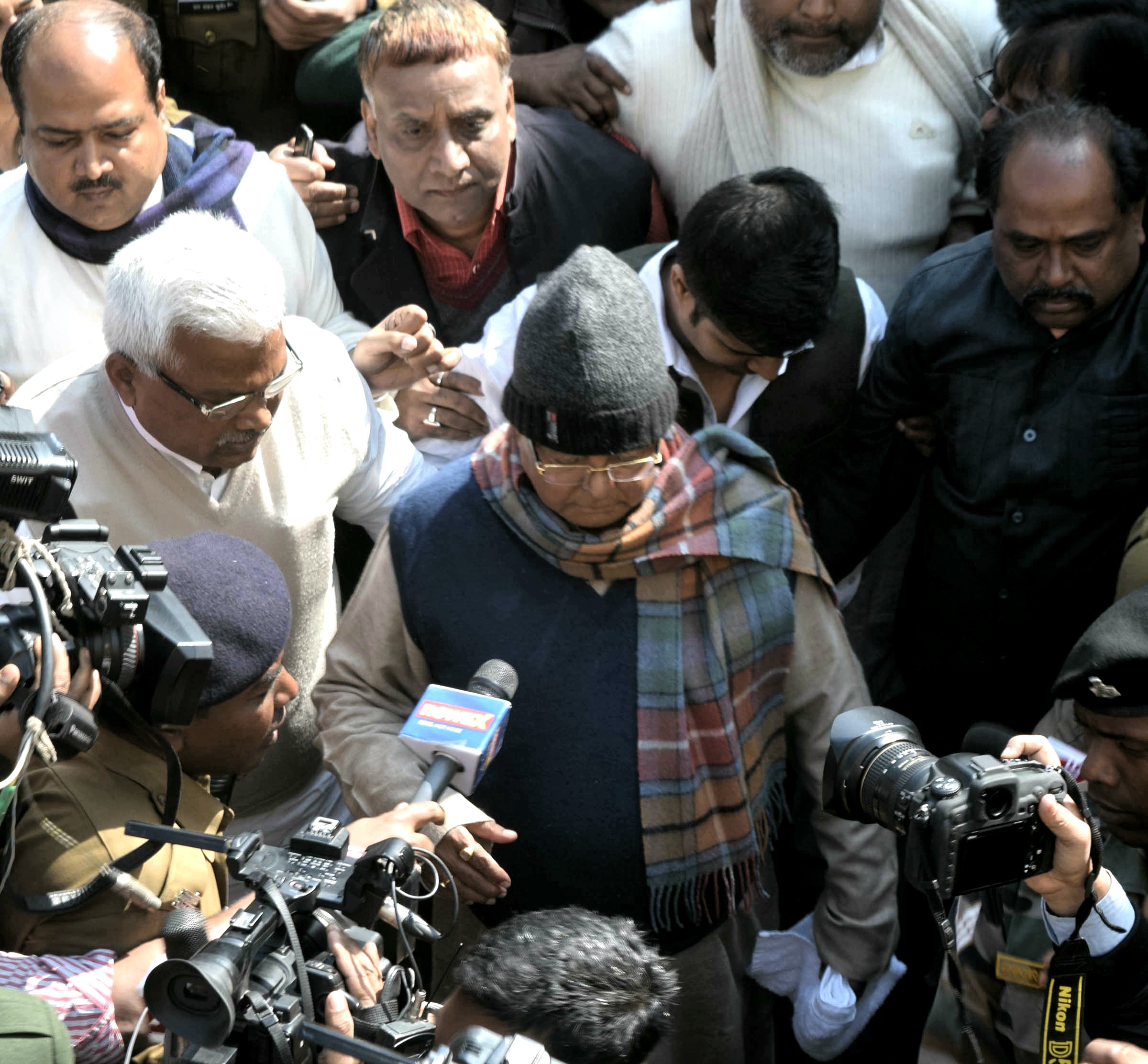 Bihar former Chief Minister and RJD Chief Lalu Prasad Yadav being produce at the Special CBI court